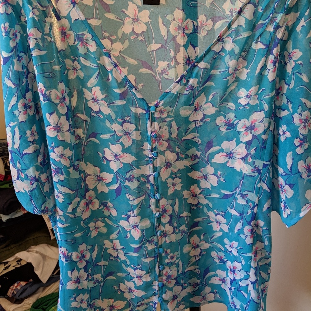 Plus Size Torrid Floral Chiffon Blouse